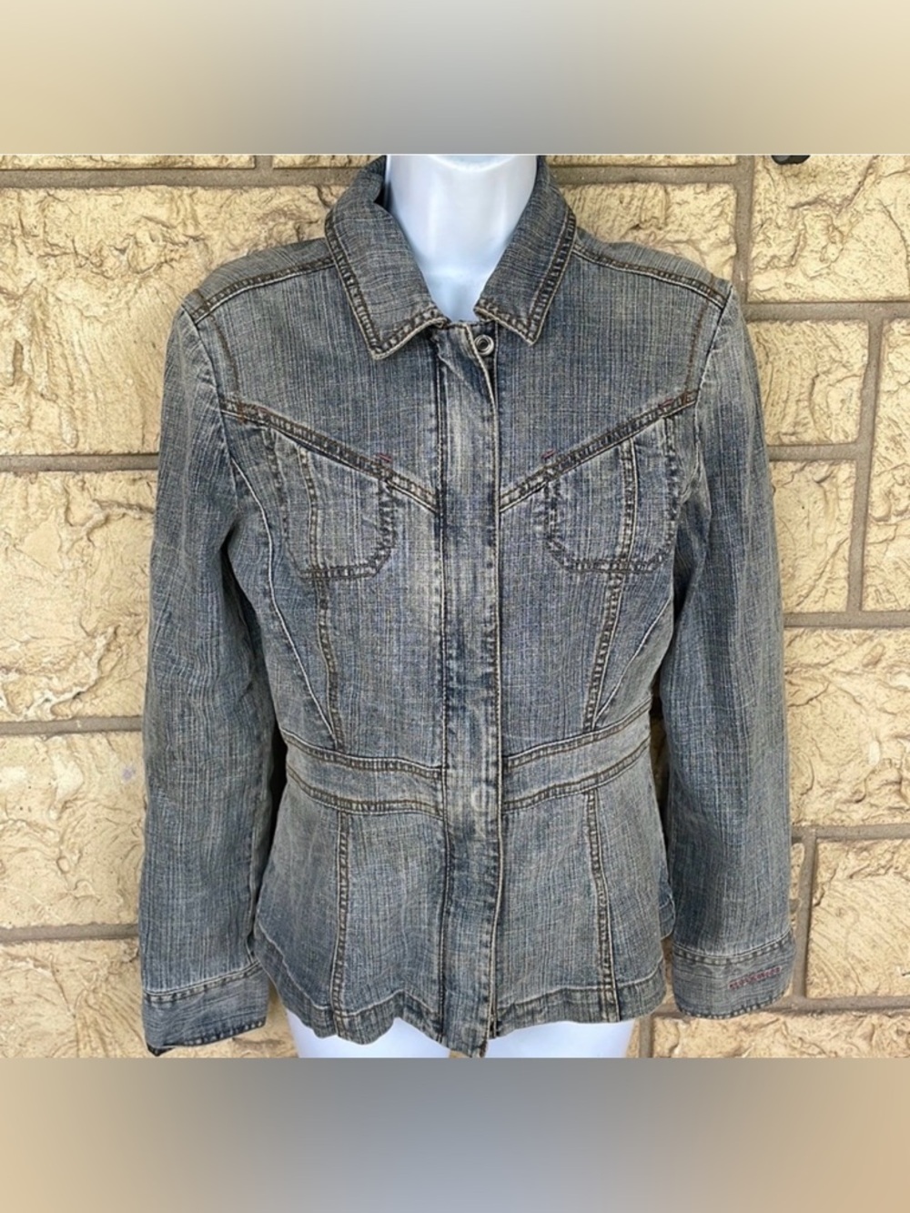 DKNY Jeans Zipper button jacket Size Small stretch Comfy y2k Stretch